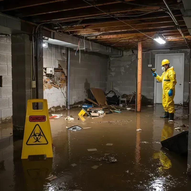 Flooded Basement Electrical Hazard in Algood, TN Property