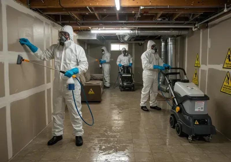 Basement Moisture Removal and Structural Drying process in Algood, TN